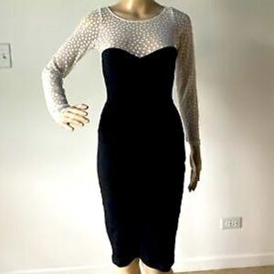 American Apparel black dress with polka dot sheer